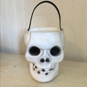 Vintage Empire Blow mold Halloween Skeleton candy bucket